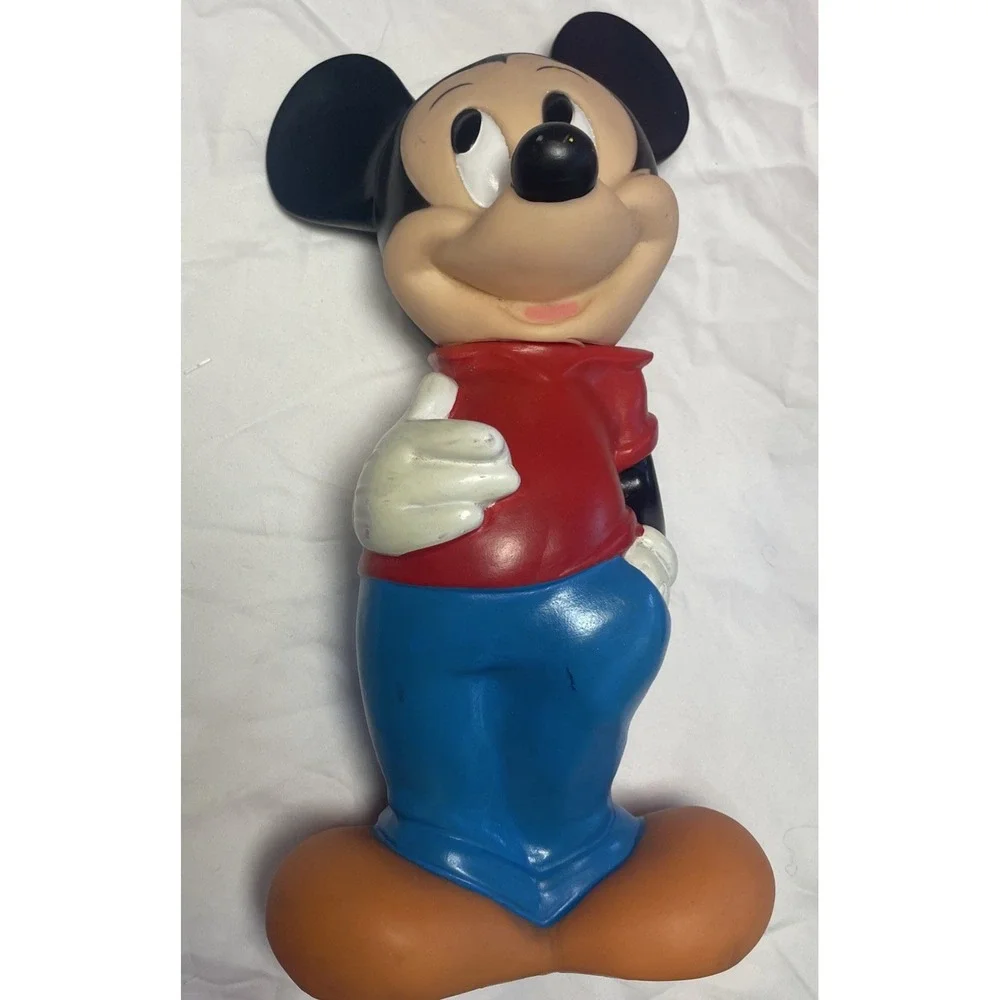 Vintage 1970s Walt Disney Mickey Mouse Coin Bank Rubber 12